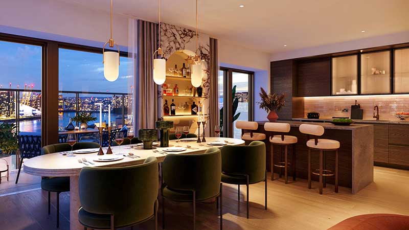 Kitchen & dining space at Riverscape Kitchen & dining space at Riverscape