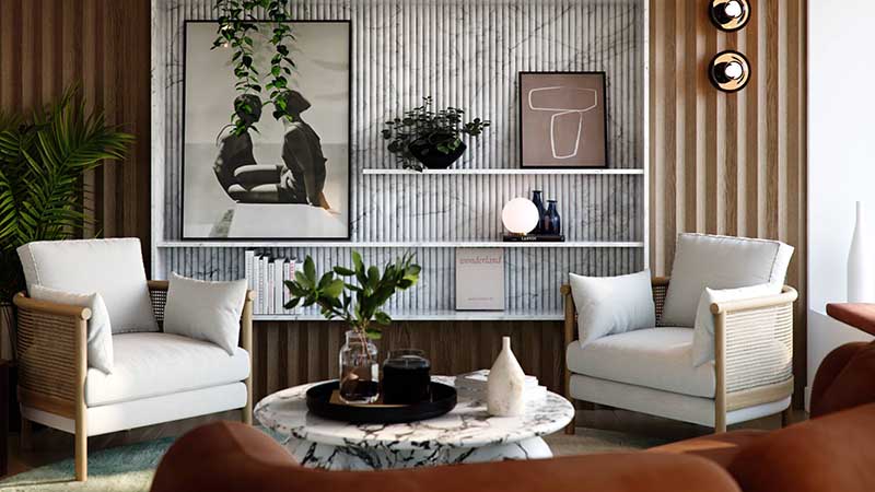 Living space at The Forshaw, Riverscape Living space at The Forshaw, Riverscape