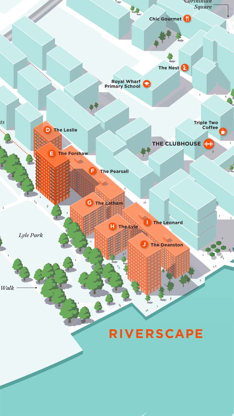 Siteplan of Riverscape at Royal Wharf Siteplan of Riverscape at Royal Wharf